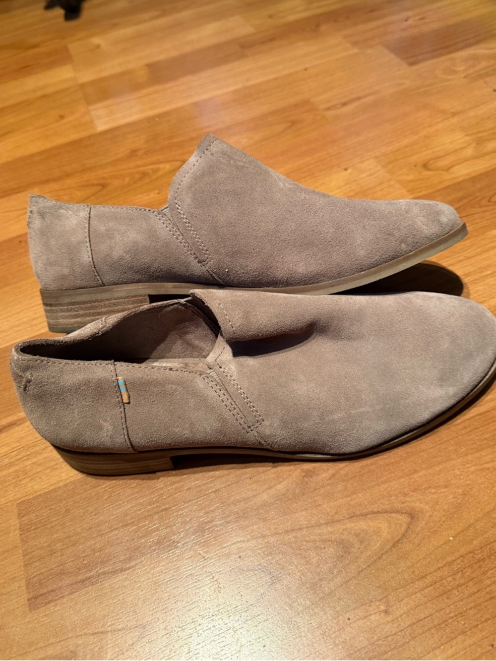 Toms Taupe Suede Slip-On Ankle Booties